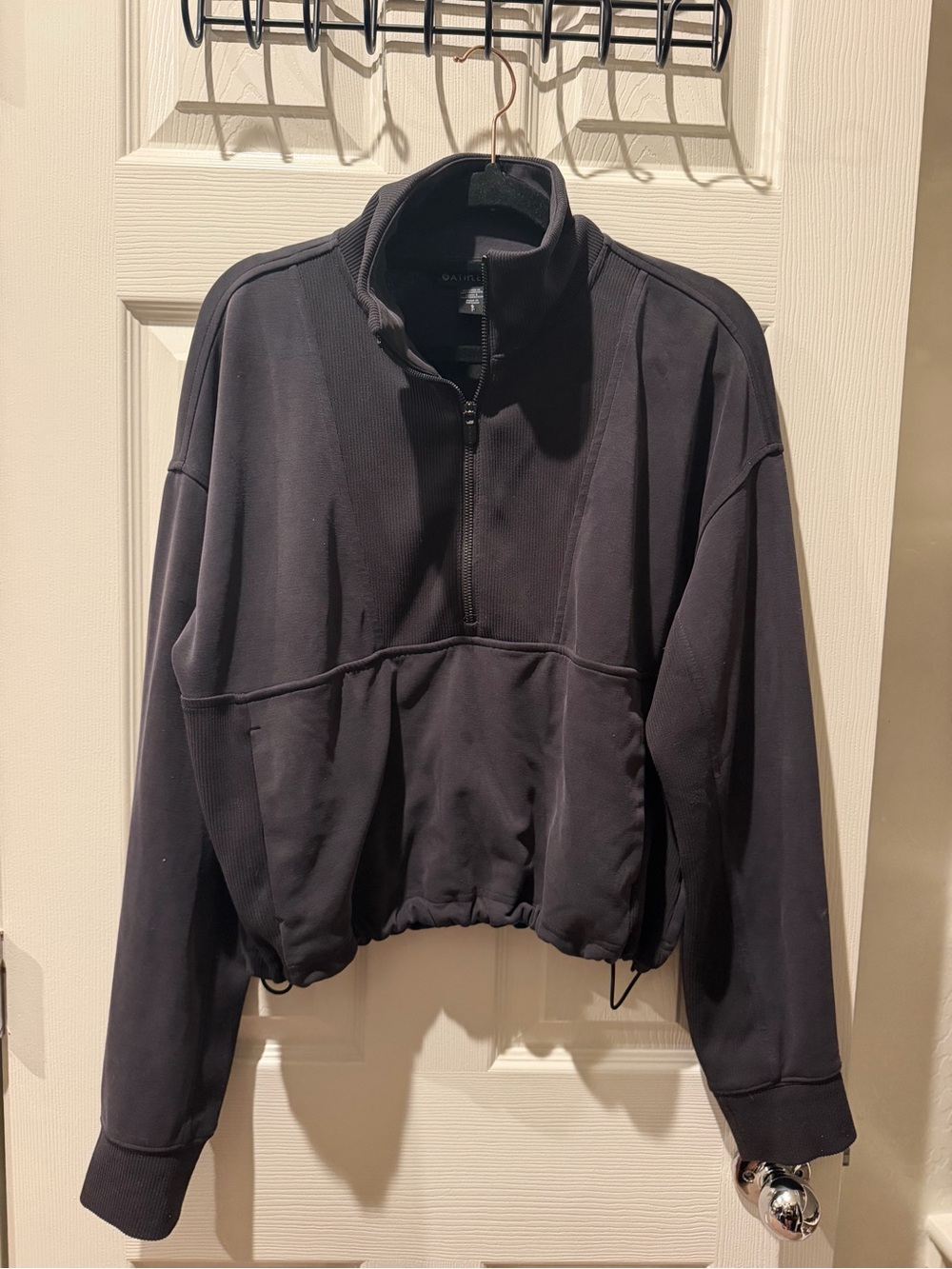 Athleta Black Half-Zip Bomber Pullover